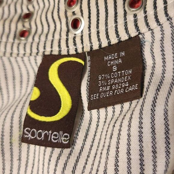 Spartelle Lightweight Cotton Blend Pinstripe Jacket Women's Size Small - Picture 6 of 7